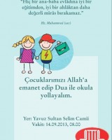 14 Eylül Saat 8: Dua ile Okula başlayacak | 14. Sept. 8 Uhr: Gebet zum Schulanfang